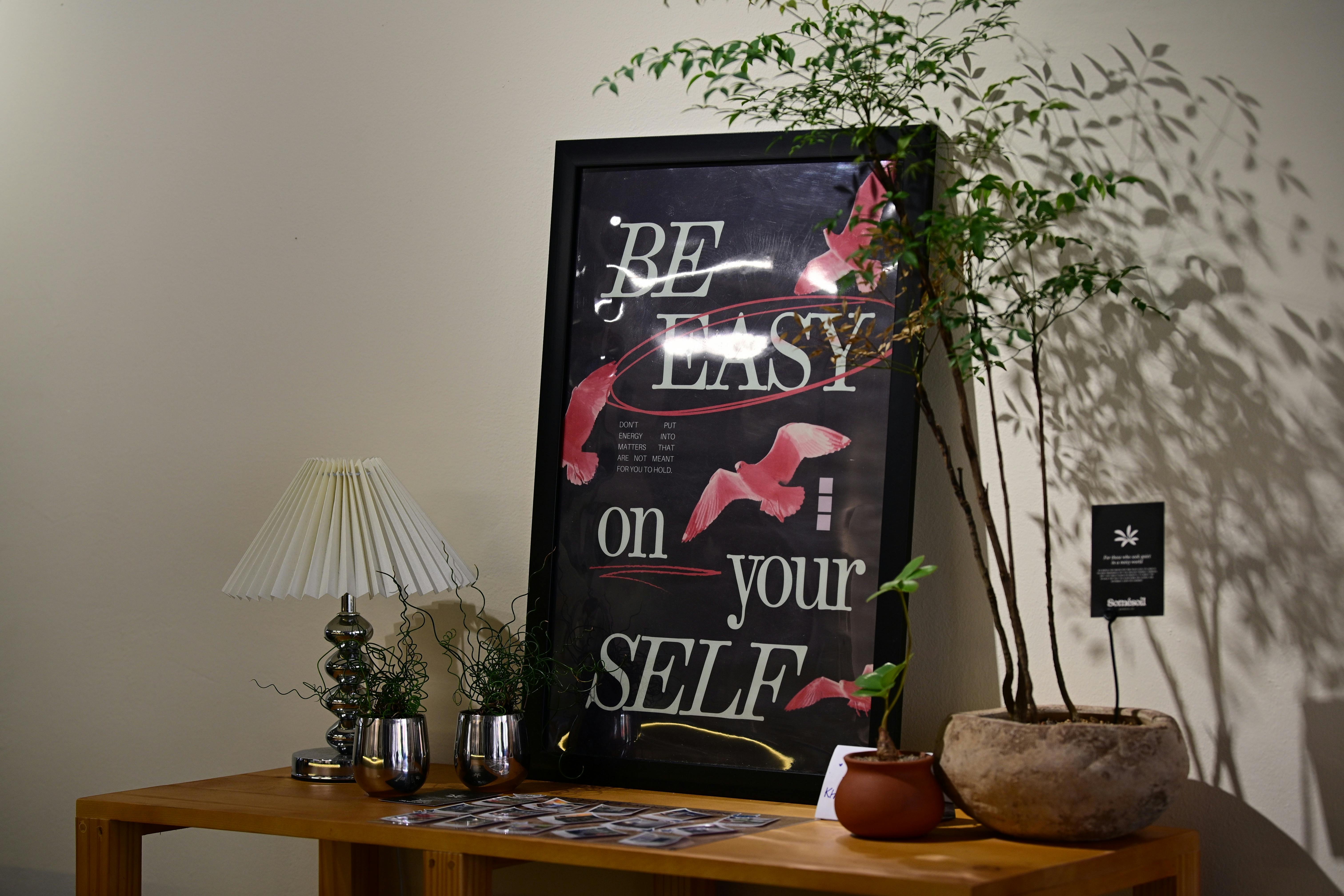Poster prints on a wall